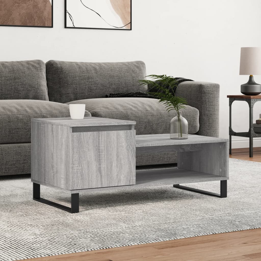 vidaXL Konferenčný stolík sivý dub sonoma 100x50x45cm spracované drevo