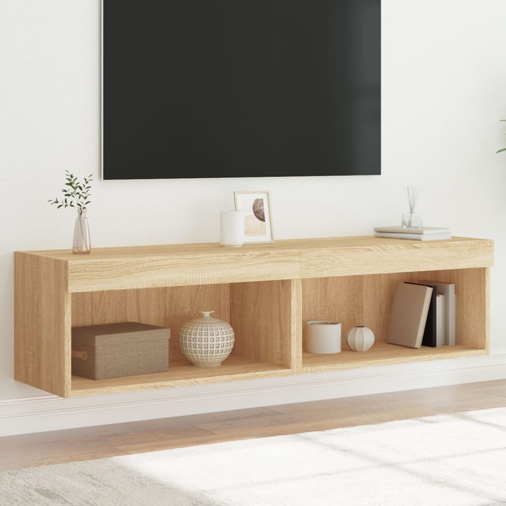 vidaXL TV skrinky s LED svetlami 2 ks dub sonoma 60x30x30 cm