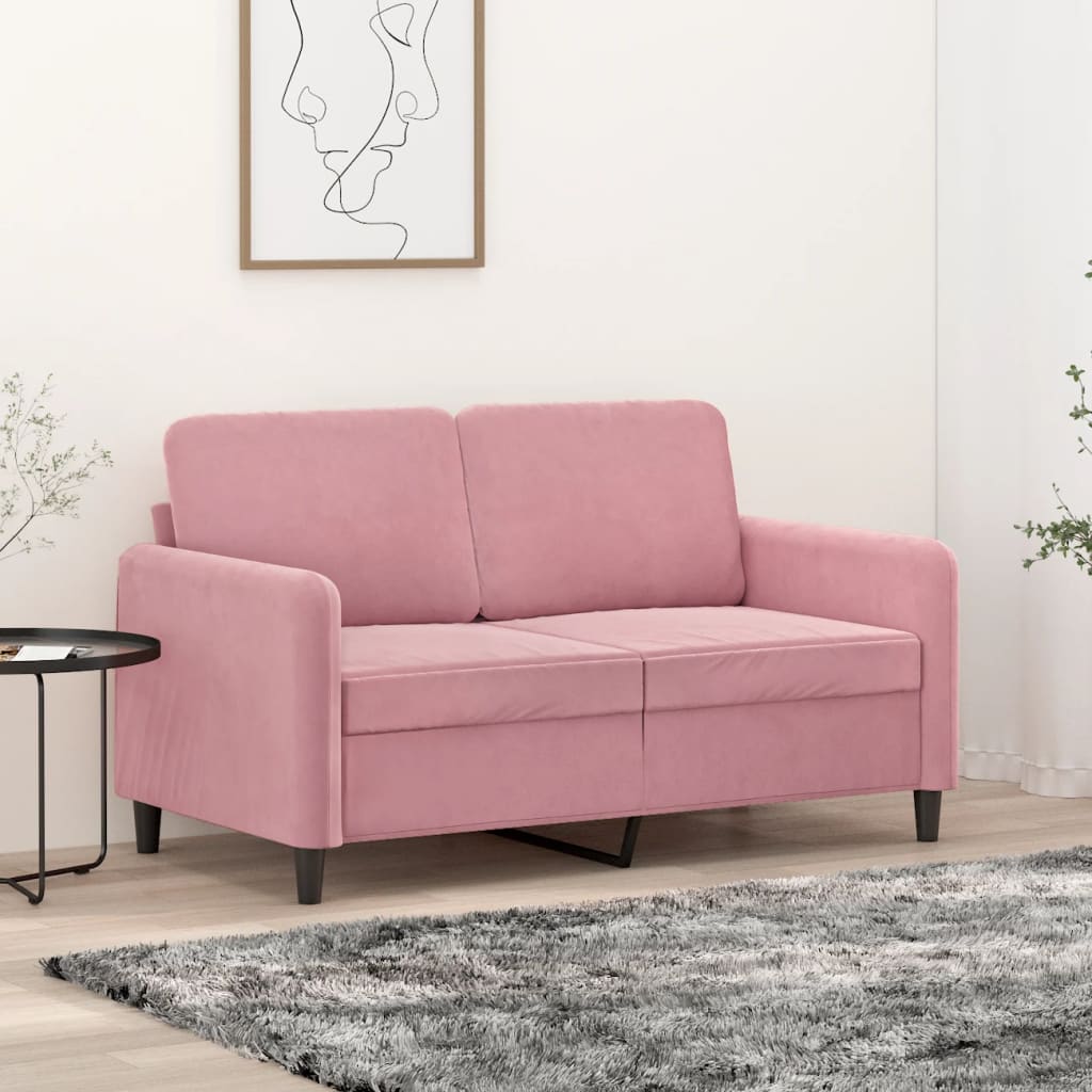 vidaXL 2-miestna pohovka ružová 120 cm zamat