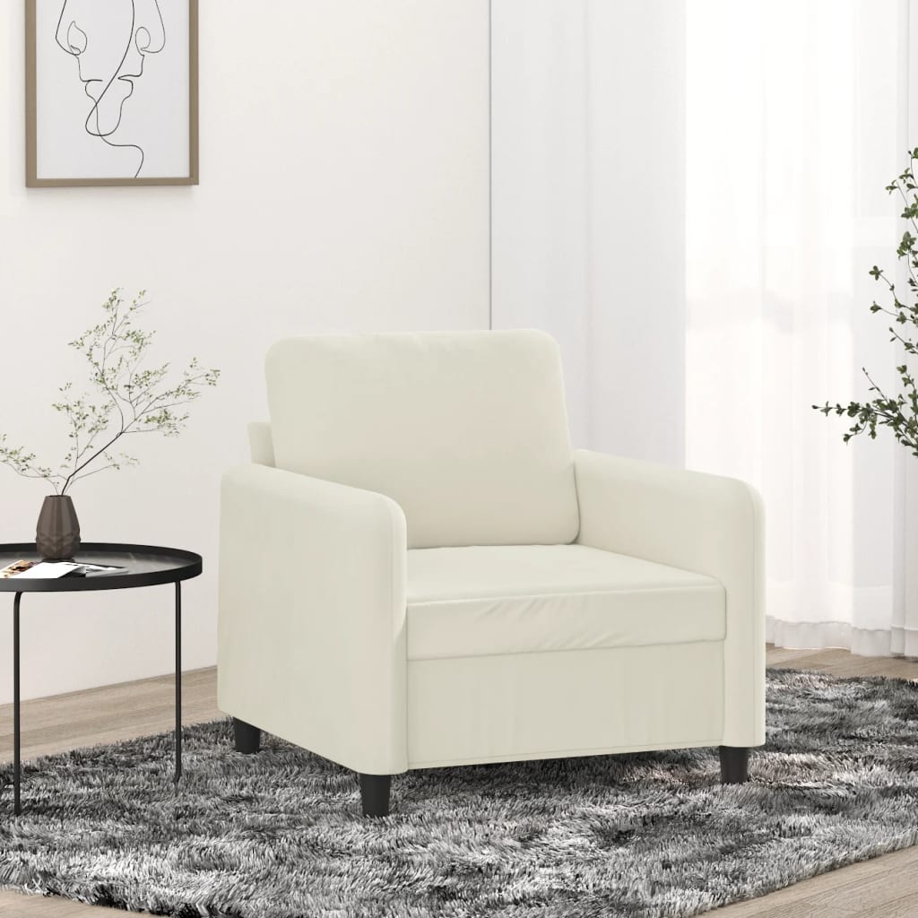 vidaXL Kreslo krémové 60 cm zamat