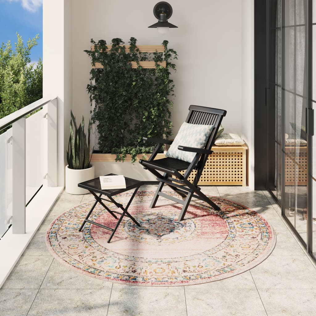 vidaXL Koberec ARBIZU, do interiéru aj exteriéru, vintage Ø200 cm