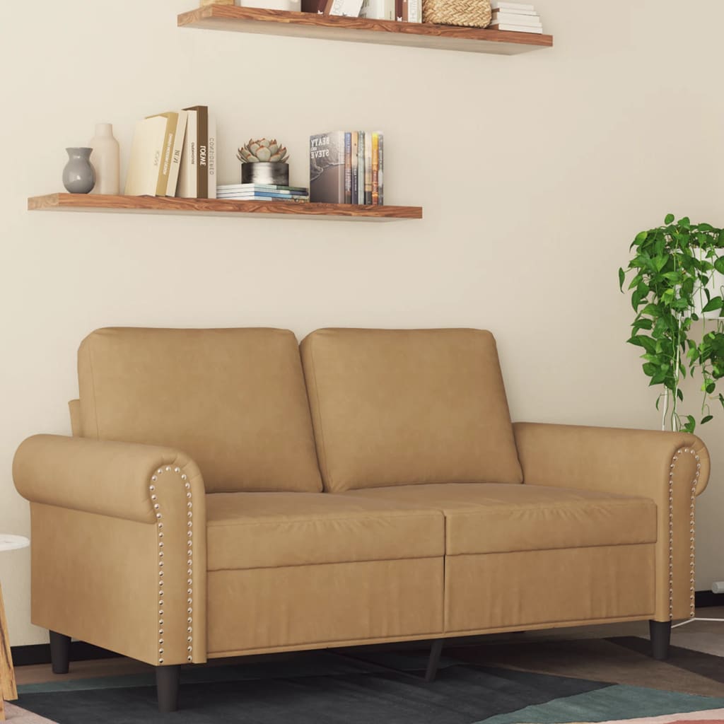 vidaXL 2-miestna pohovka hnedá 120 cm zamat