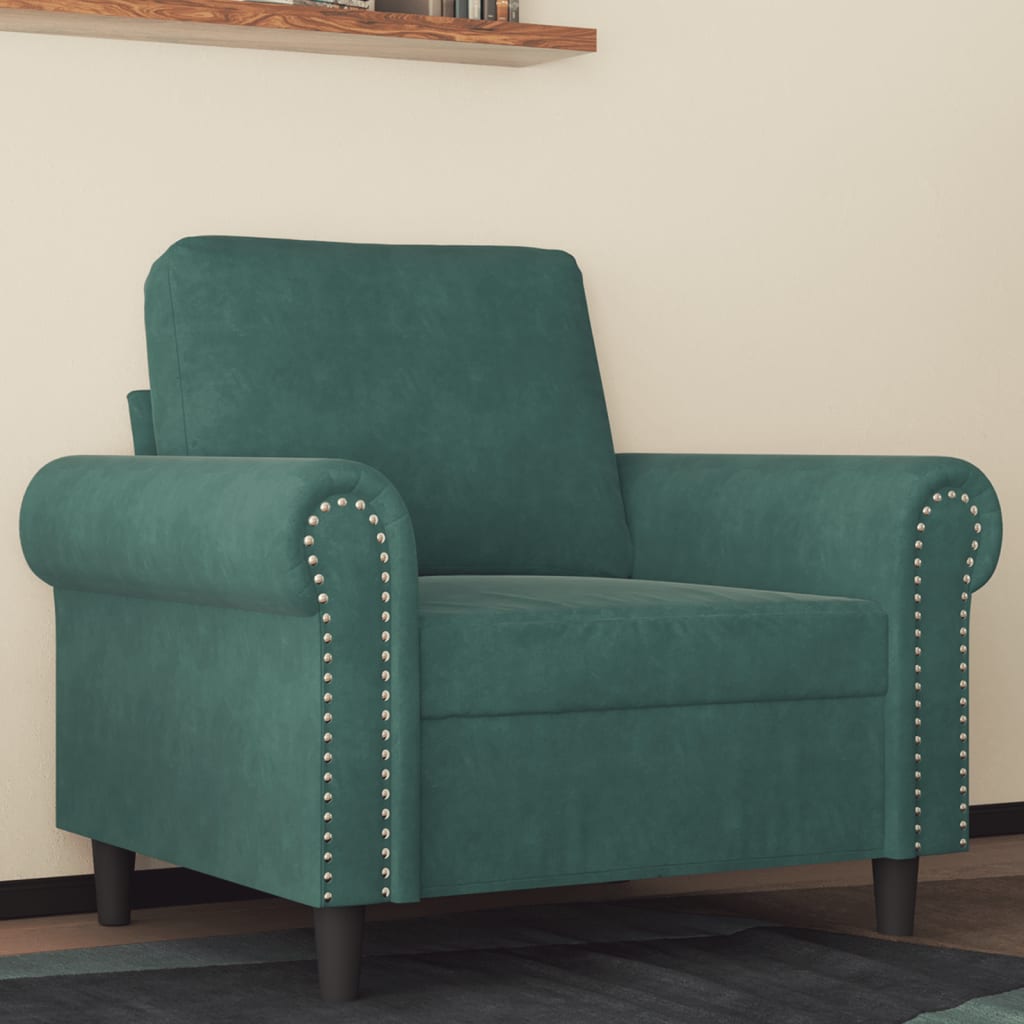 vidaXL Kreslo zelené 60 cm zamat