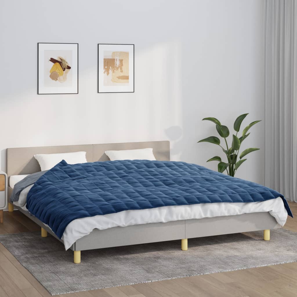 vidaXL Záťažová prikrývka modrá 155x220 cm 11 kg látka
