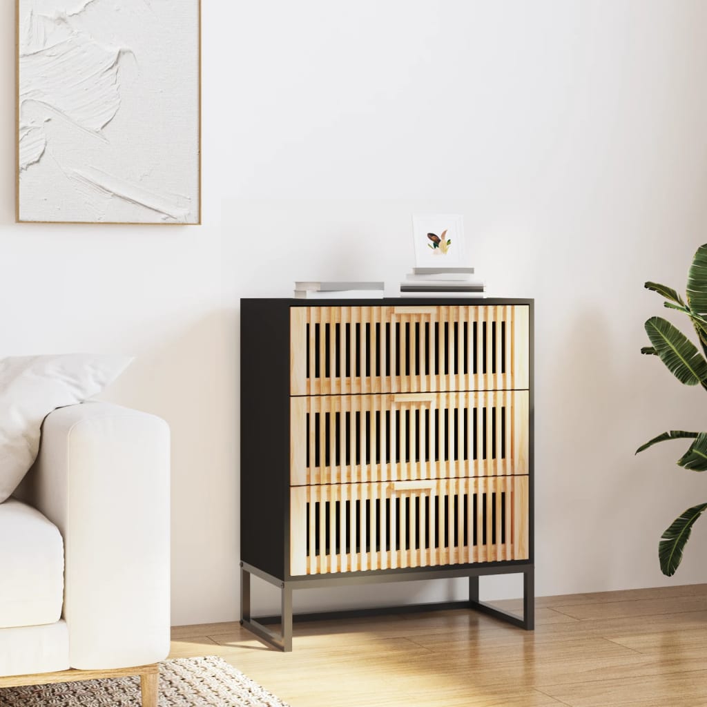 vidaXL Komoda čierna 60x30x75 cm kompozitné drevo