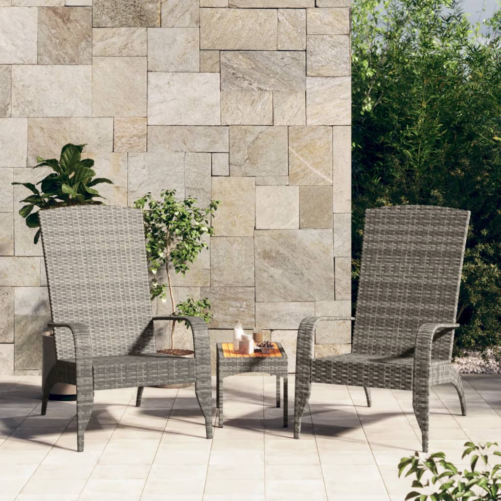 vidaXL Záhradná stolička Adirondack sivá polyratan
