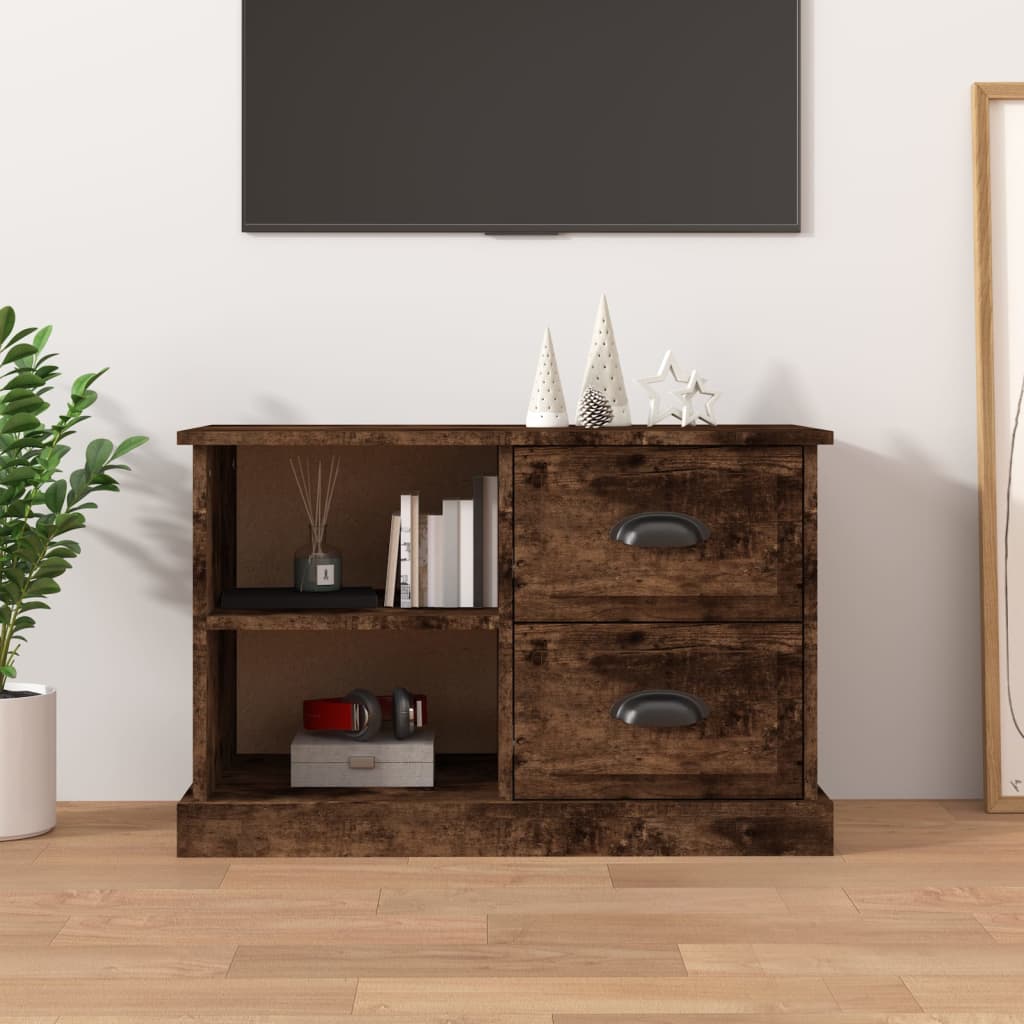 vidaXL TV skrinka dymový dub 73x35,5x47,5 cm spracované drevo