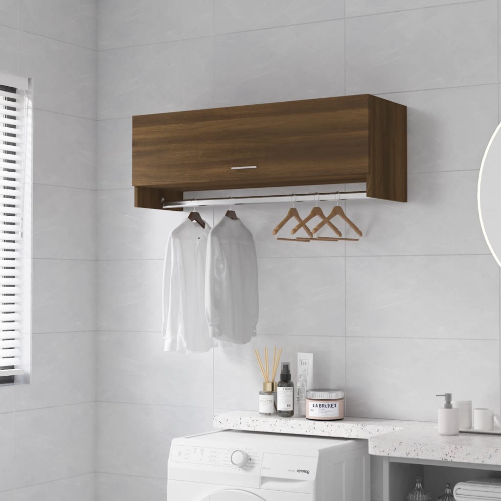 vidaXL Šatník hnedý dub 100x32,5x35 cm spracované drevo