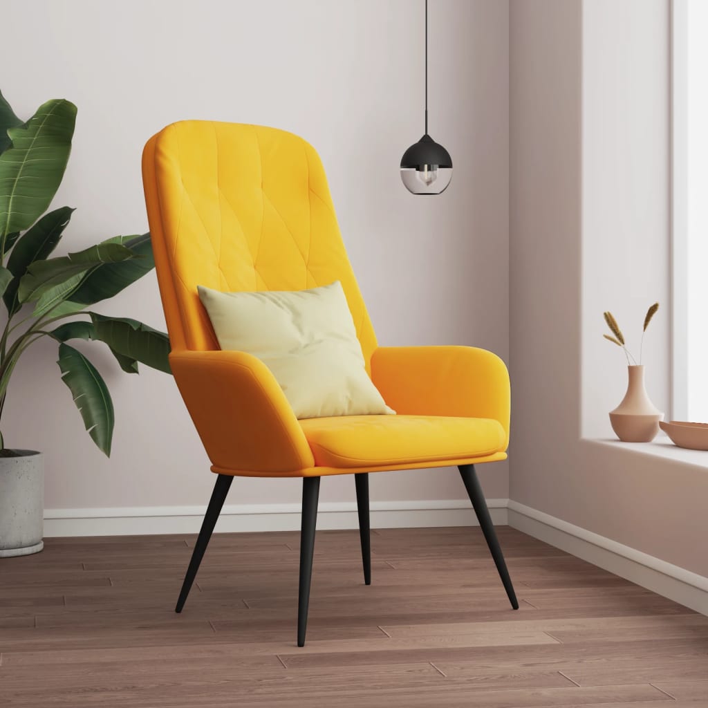 vidaXL Relaxačné kreslo horčicovožlté zamatové