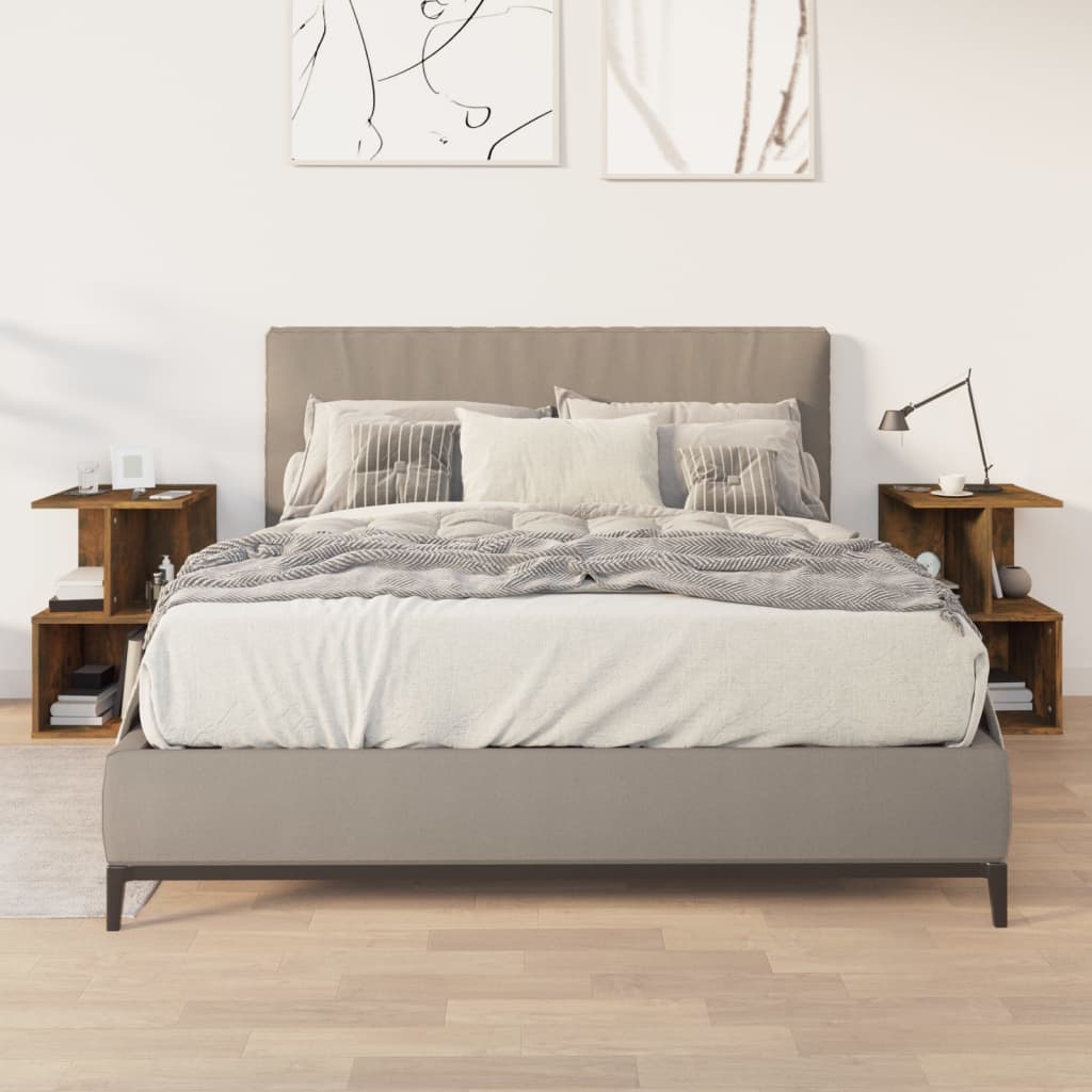vidaXL Nočné stolíky 2 ks tmavý dub 35x35x55 cm spracované drevo