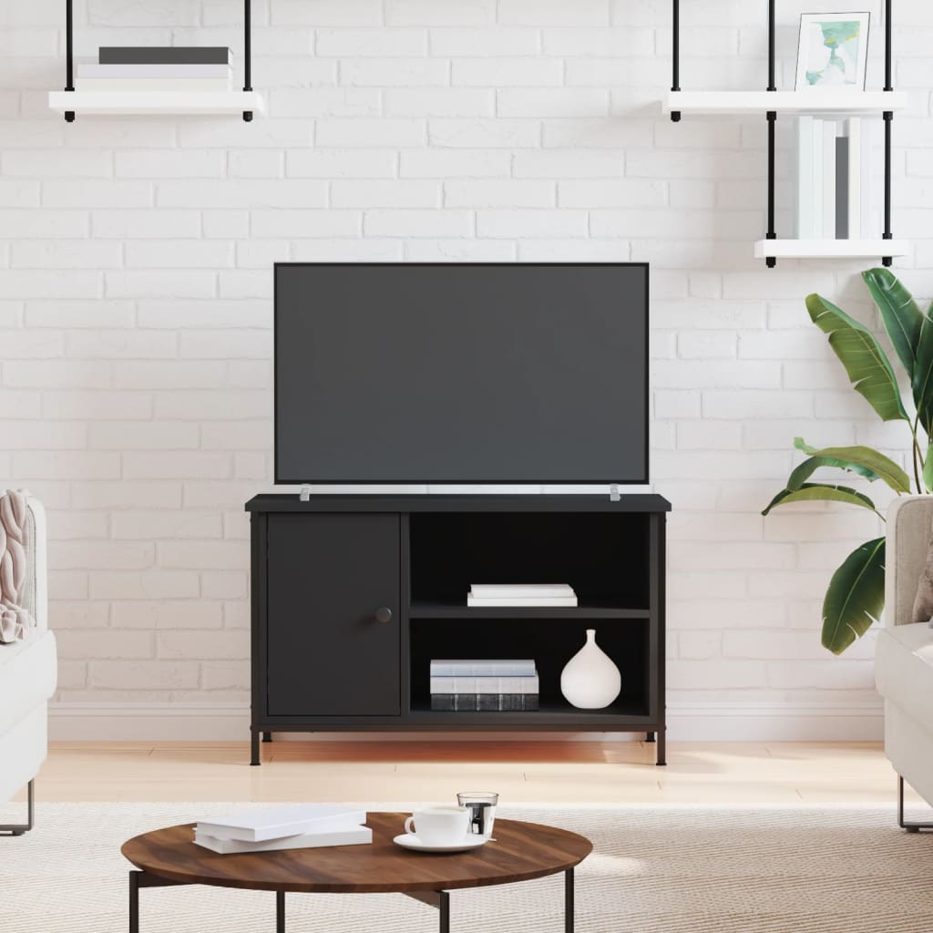 vidaXL TV skrinka čierna 80x40x50 cm spracované drevo