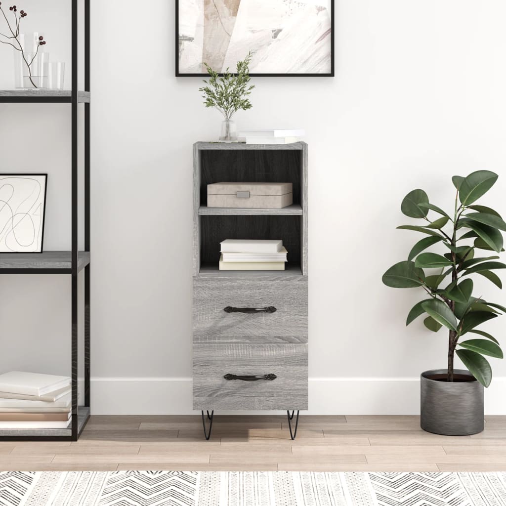 vidaXL Komoda sivý dub sonoma 34,5x34x90 cm spracované drevo