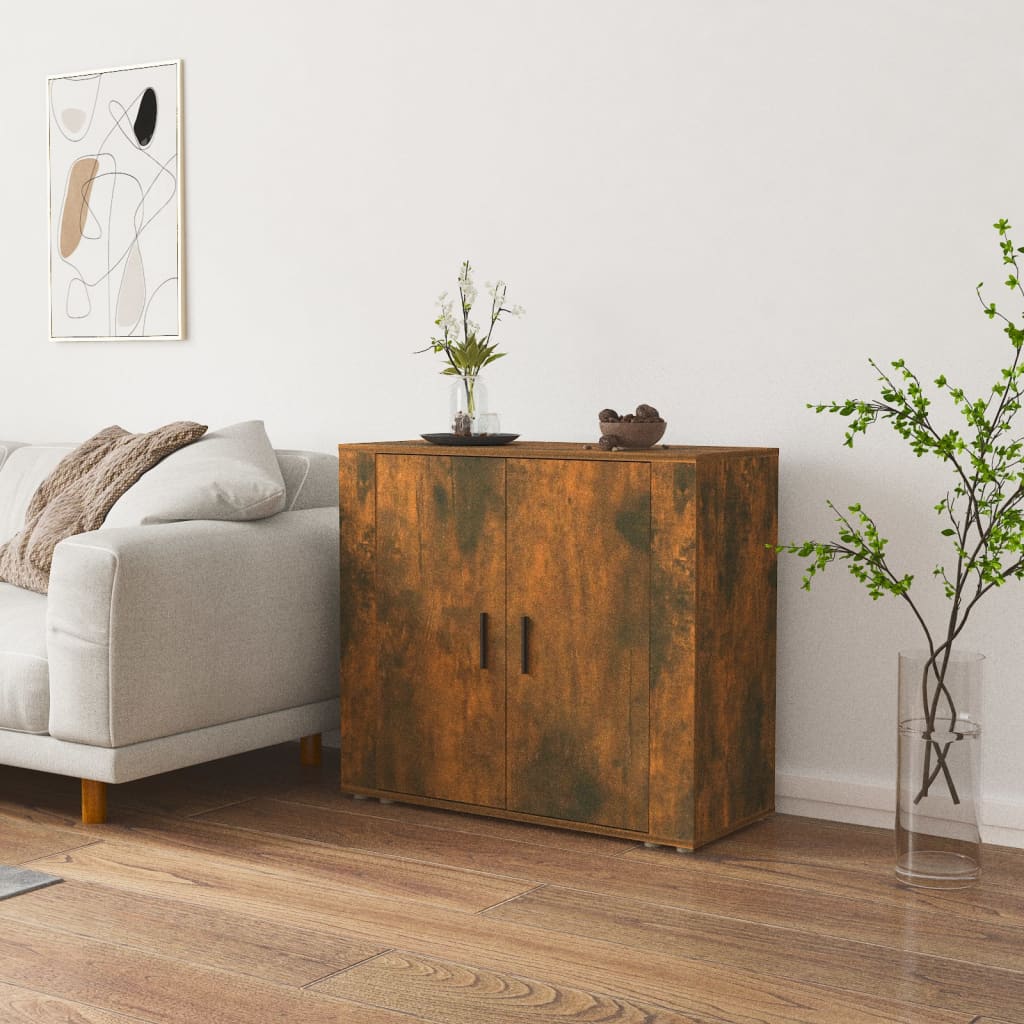 vidaXL Komoda dymový dub 80x33x70 cm spracované drevo