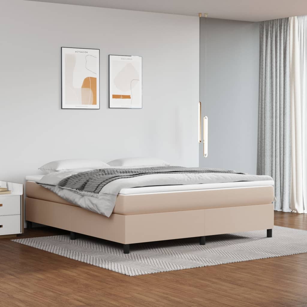 vidaXL Rám na boxspring posteľ, kapučínový 180x200 cm, umelá koža