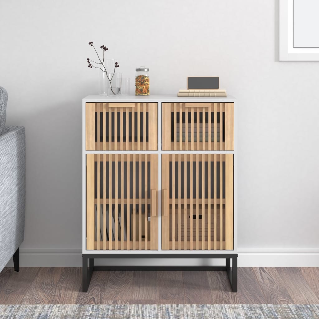 vidaXL Komoda biela 60x30x75 cm kompozitné drevo