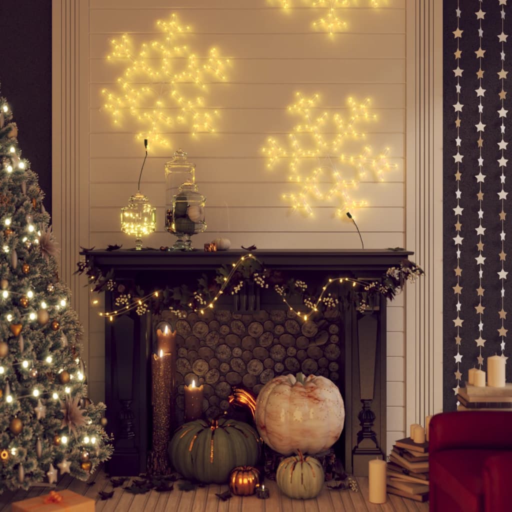vidaXL Silueta vianočnej vločky s LED 3 ks teplé biele 59x59 cm