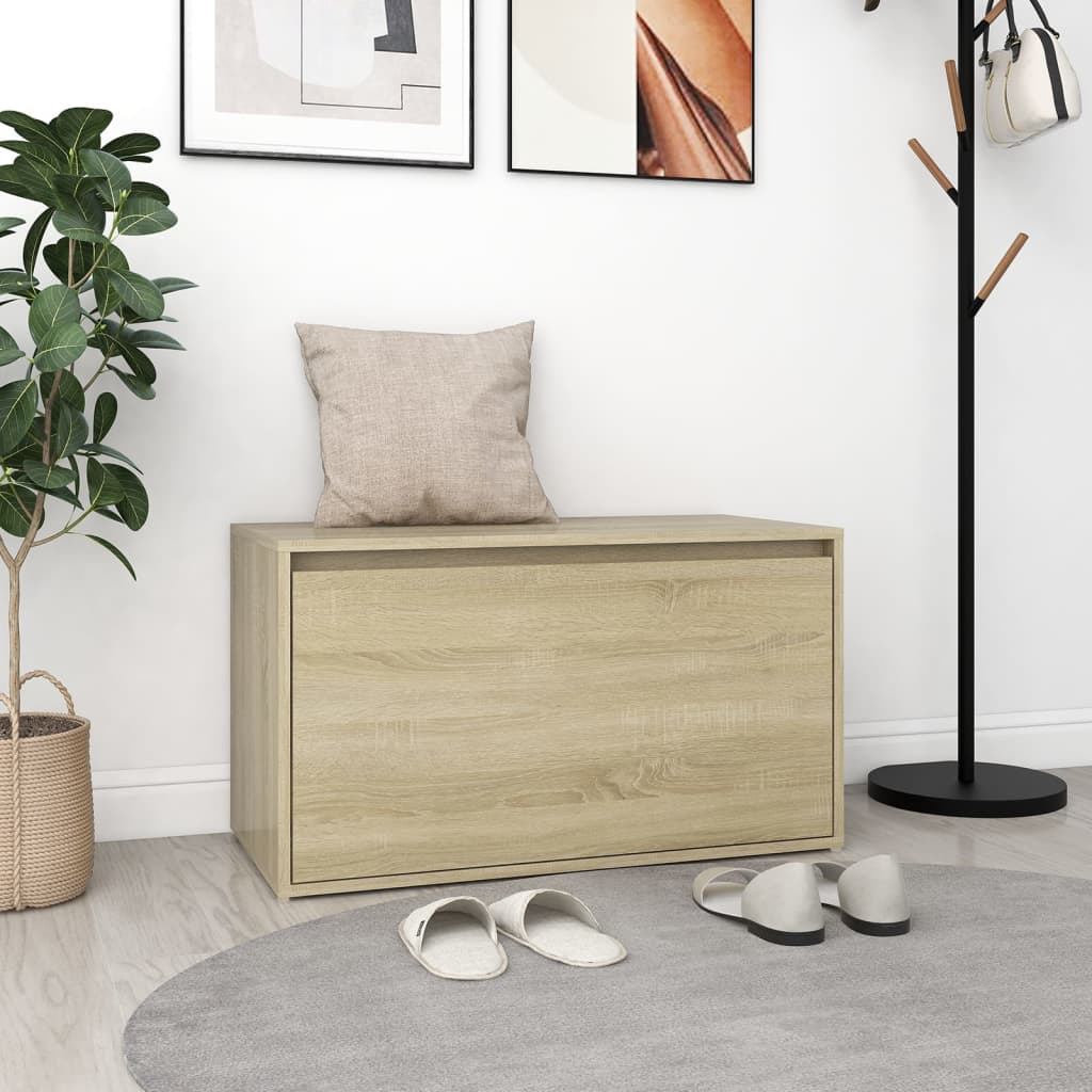 vidaXL Lavica do chodby 80x40x45 cm, dub sonoma, kompozitné drevo