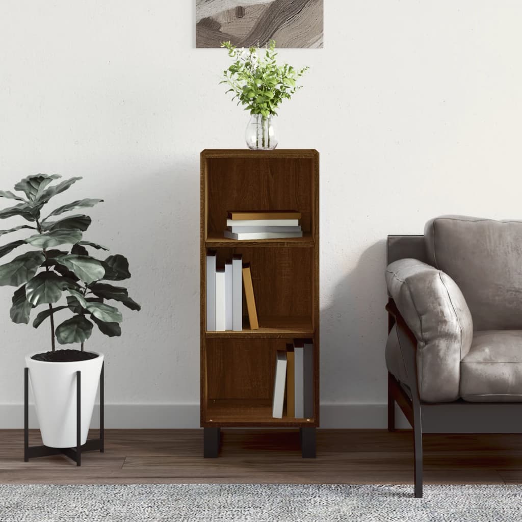 vidaXL Komoda hnedý dub 34,5x32,5x90 cm kompozitné drevo