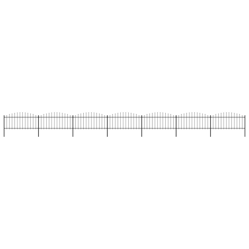 vidaXL Záhradný plot s hrotmi, oceľ (0,5-0,75)x11,9 m, čierny
