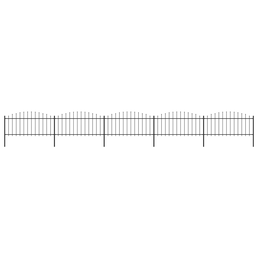 vidaXL Záhradný plot s hrotmi, oceľ (0,5-0,75)x8,5 m, čierny