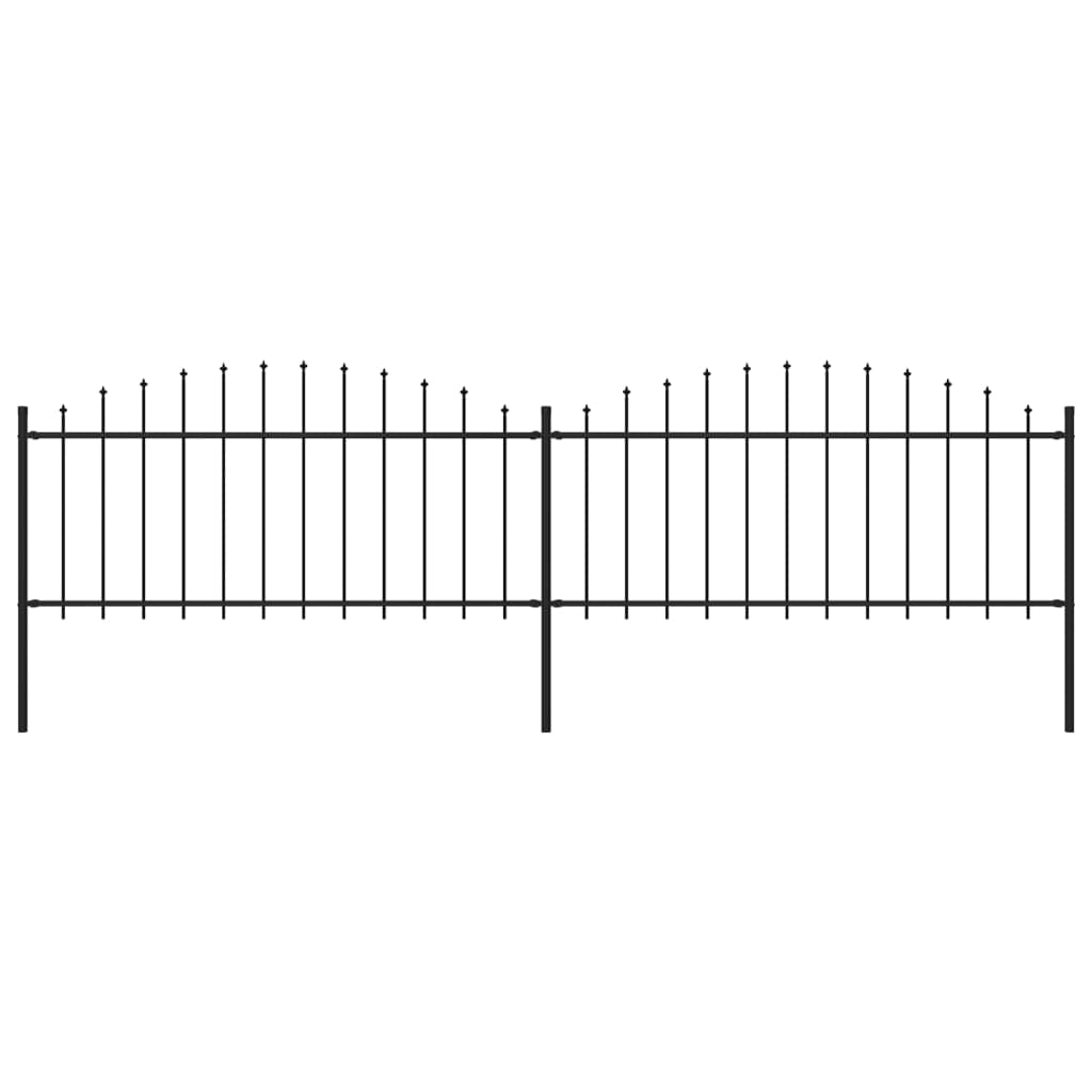 vidaXL Záhradný plot s hrotmi, oceľ (0,5-0,75)x3,4 m, čierny