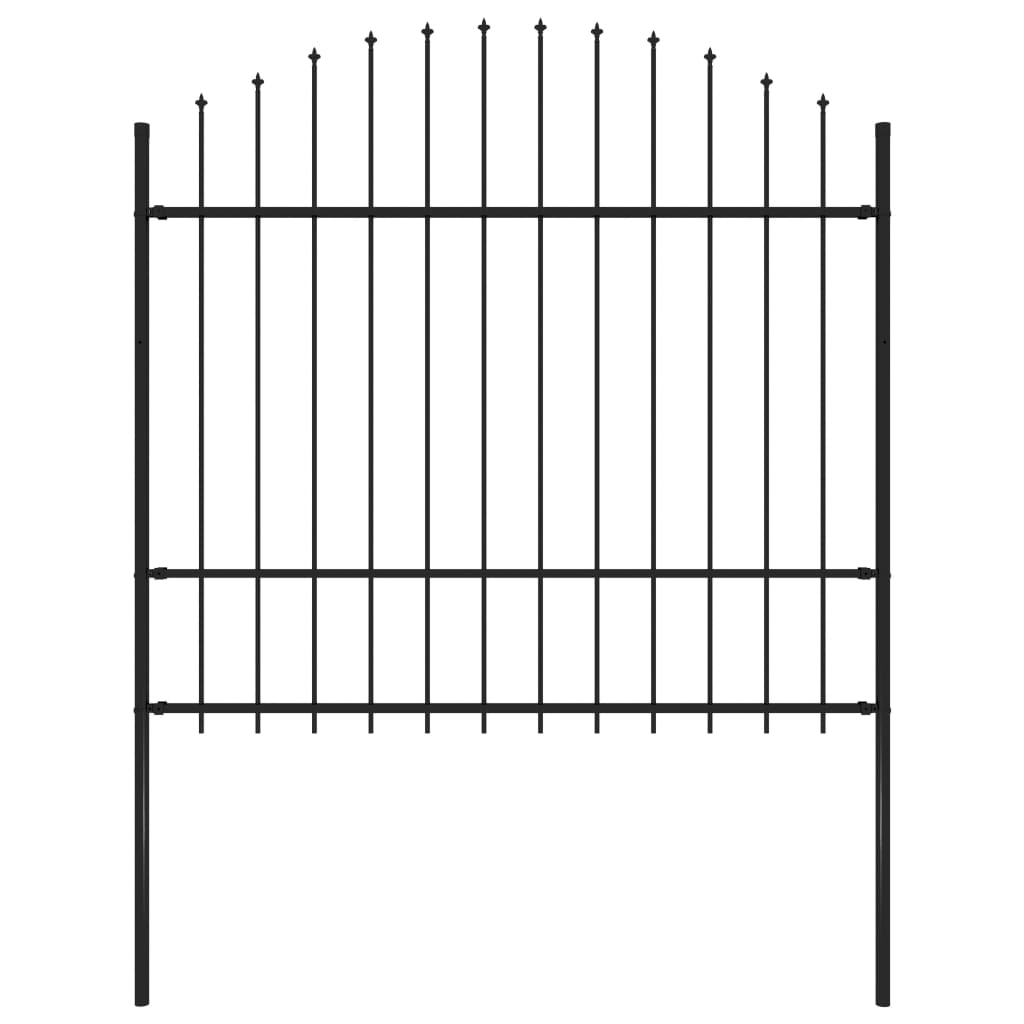 vidaXL Záhradný plot s hrotmi, oceľ (1,5-1,75)x1,7 m, čierny