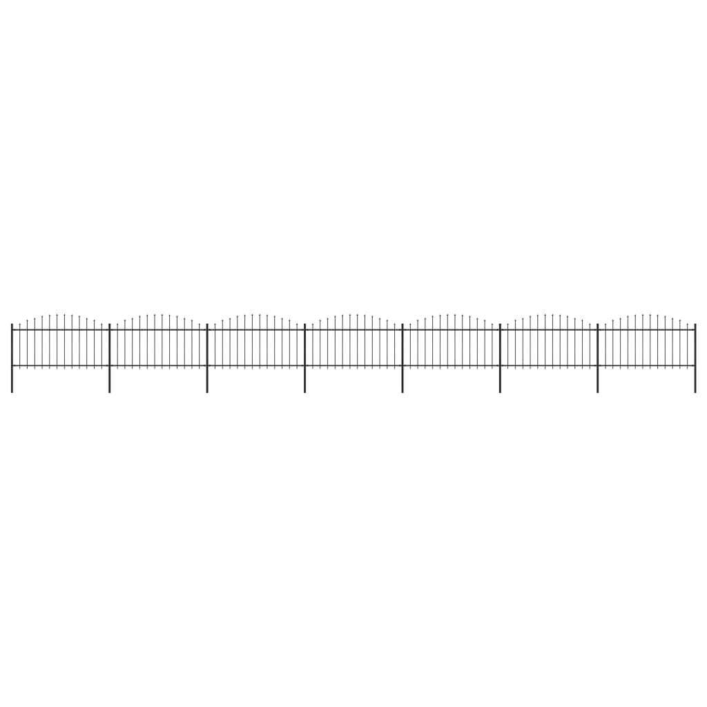 vidaXL Záhradný plot s hrotmi, oceľ (1,25-1,5)x11,9 m, čierny