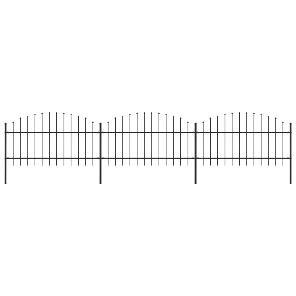 vidaXL Záhradný plot s hrotmi, oceľ (1-1,25)x5,1 m, čierny