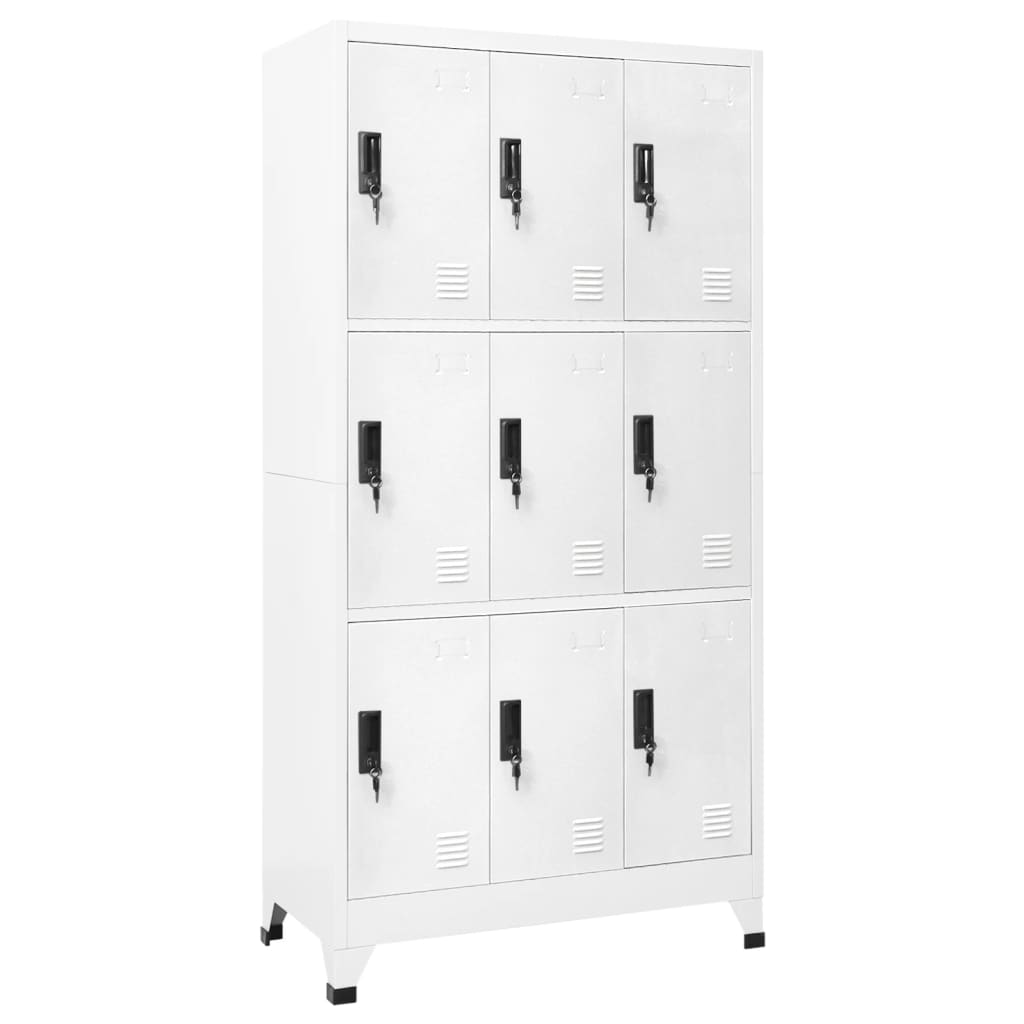 vidaXL Uzamykacia skriňa biela 90x45x180 cm oceľová