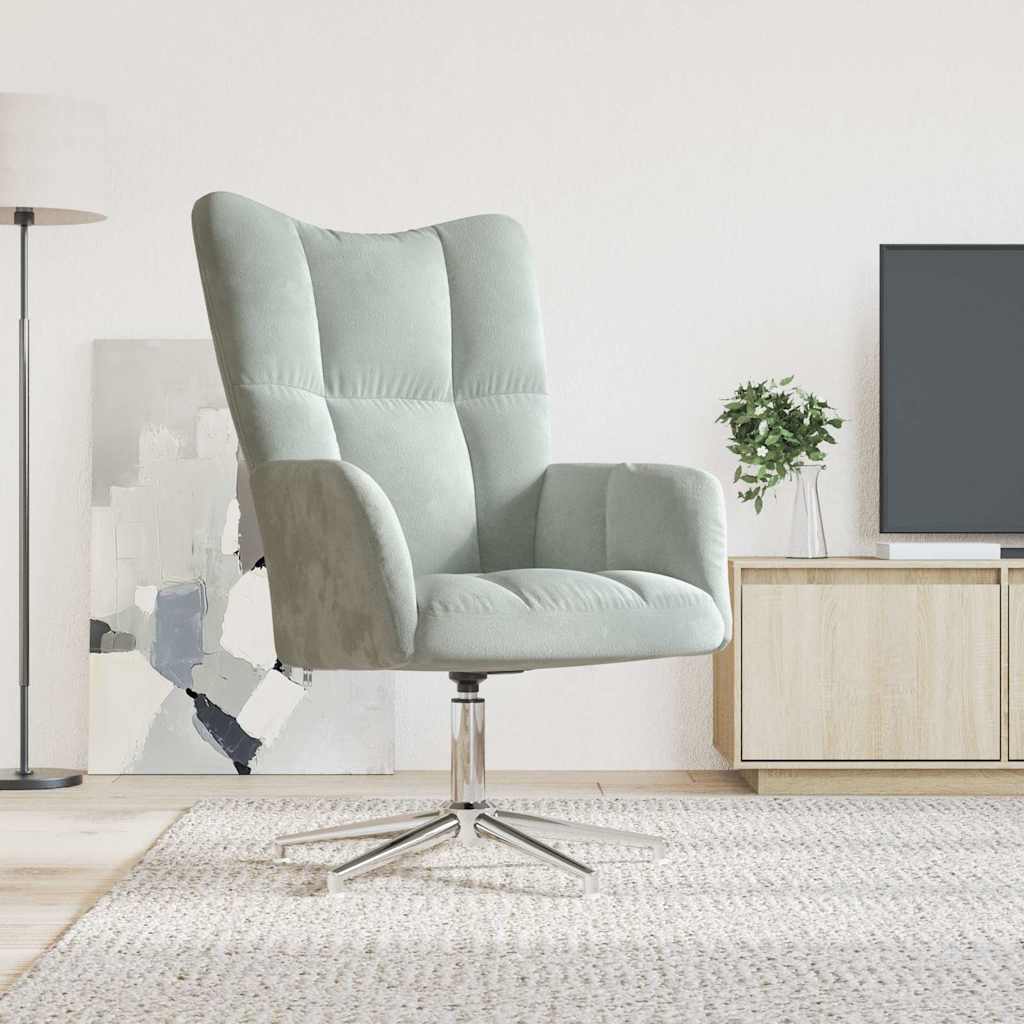 vidaXL Relaxačné kreslo bledosivé zamatové