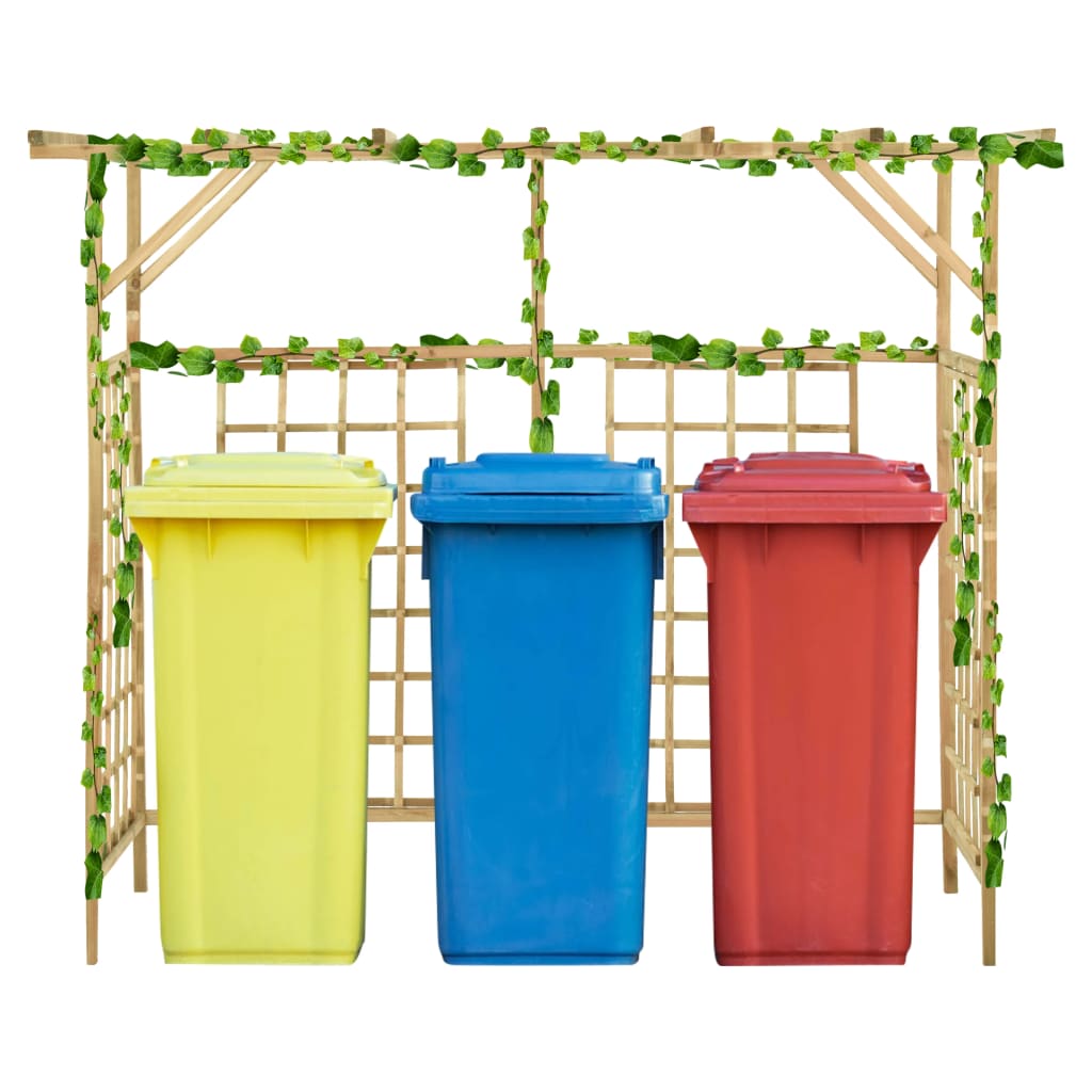 vidaXL Záhradná pergola pre tri koše impregnovaná borovica