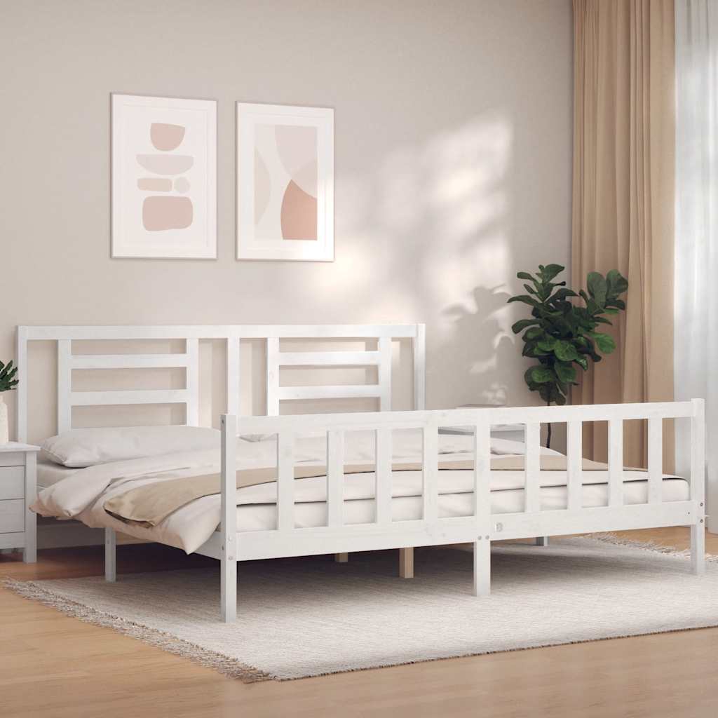 vidaXL Posteľ bez matraca biela 200x200 cm masívna borovica