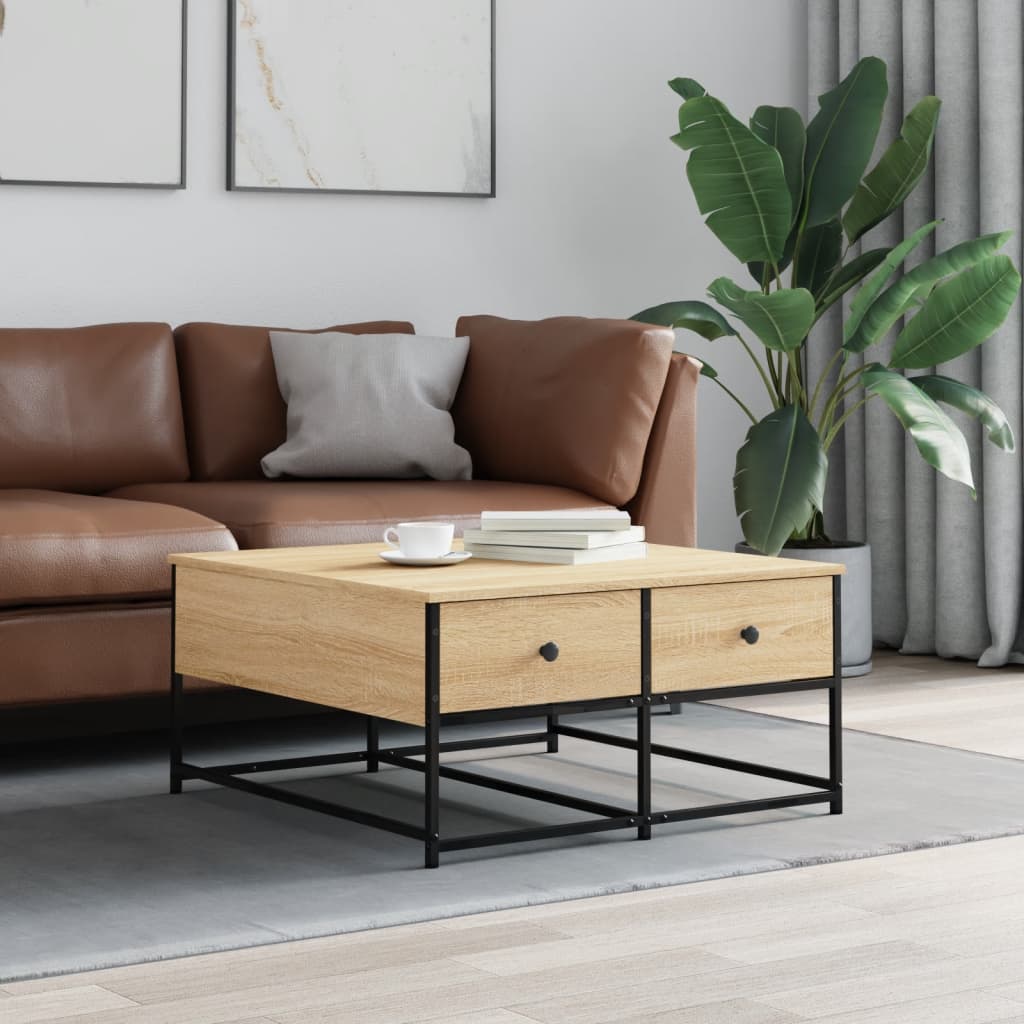 vidaXL Konferenčný stolík dub sonoma 80x80x40 cm kompozitné drevo