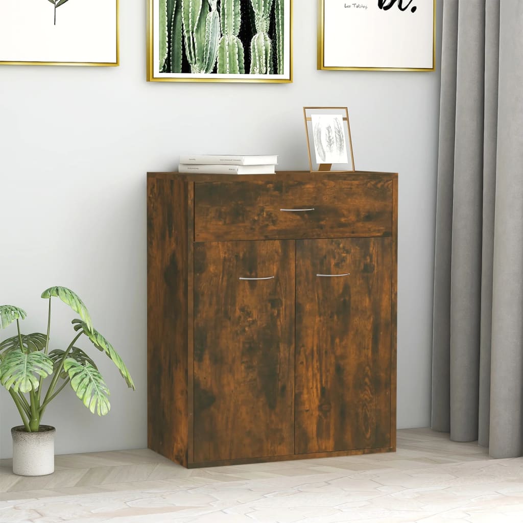 vidaXL Komoda dymový dub 60x30x75 cm spracované drevo