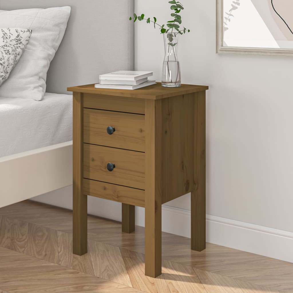 vidaXL Nočný stolík medovohnedý 40x35x61,5 cm masívne borovicové drevo