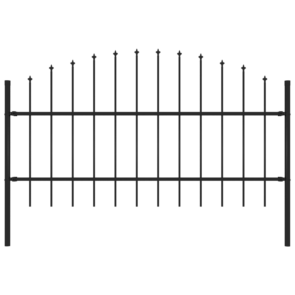 vidaXL Záhradný plot s hrotmi, oceľ (0,75-1)x1,7 m, čierny