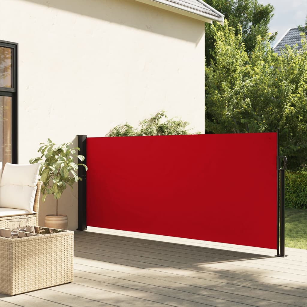 vidaXL Zaťahovacia bočná markíza, červená 140x500 cm