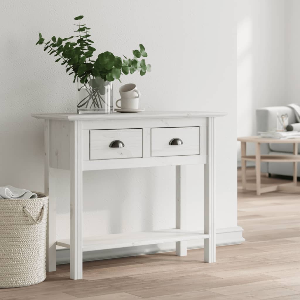 vidaXL Konferenčný stolík BODO biely 91x35x74 cm borovicový masív
