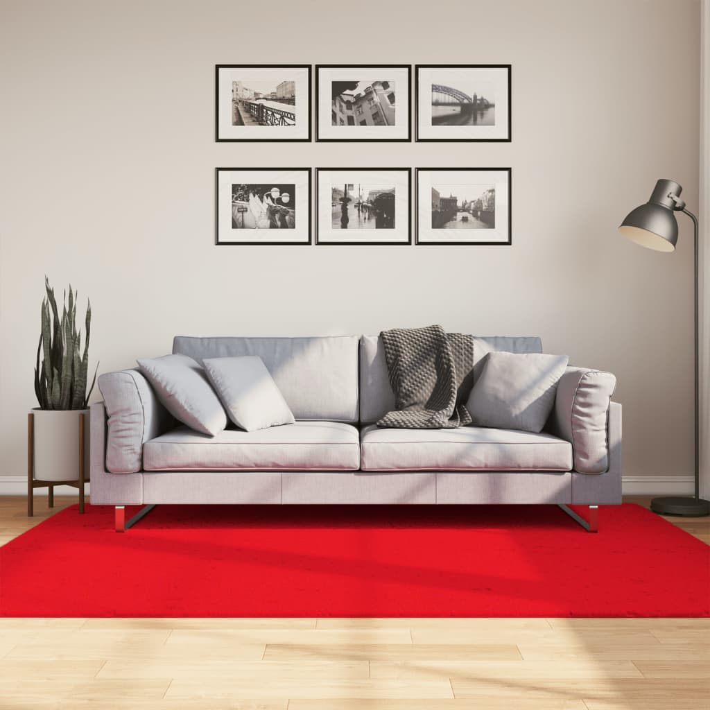 vidaXL Koberec OVIEDO, krátky vlas, červený 140x200 cm