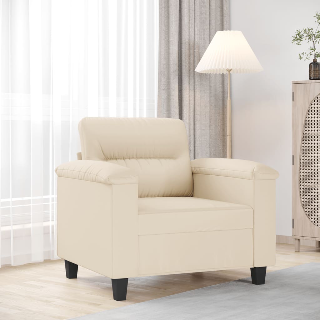 vidaXL Kreslo béžové 60 cm mikrovláknová látka