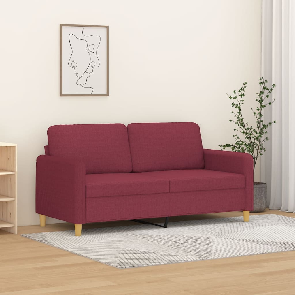 vidaXL 2-miestna pohovka vínovo-červená 140 cm látka