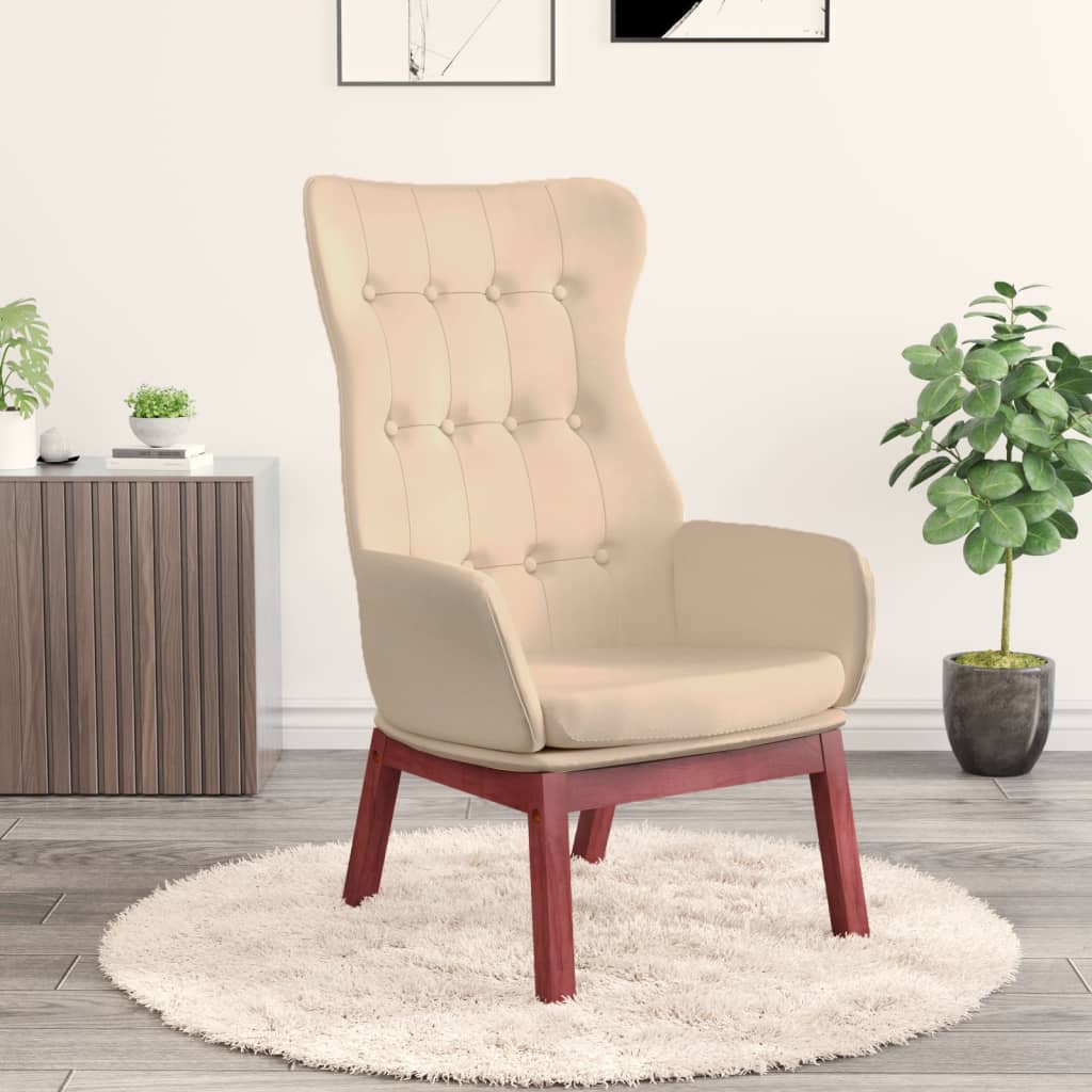vidaXL Relaxačné kreslo krémové látkové