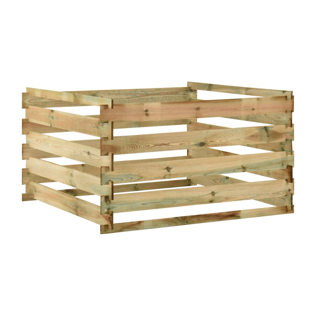 vidaXL Latkový záhradný kompostér 120x120x70 cm, impregnovaná borovica