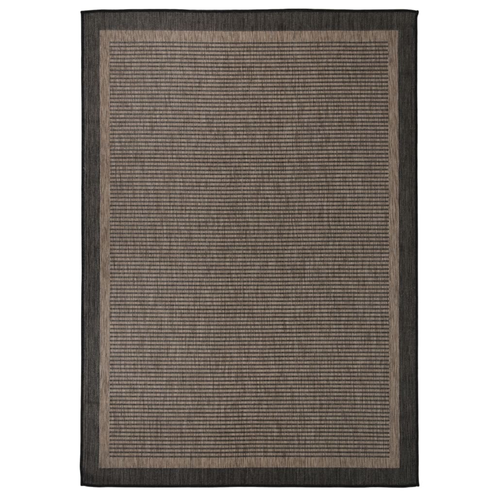 vidaXL Vonkajší koberec s plochým tkaním 140x200 cm tmavohnedý