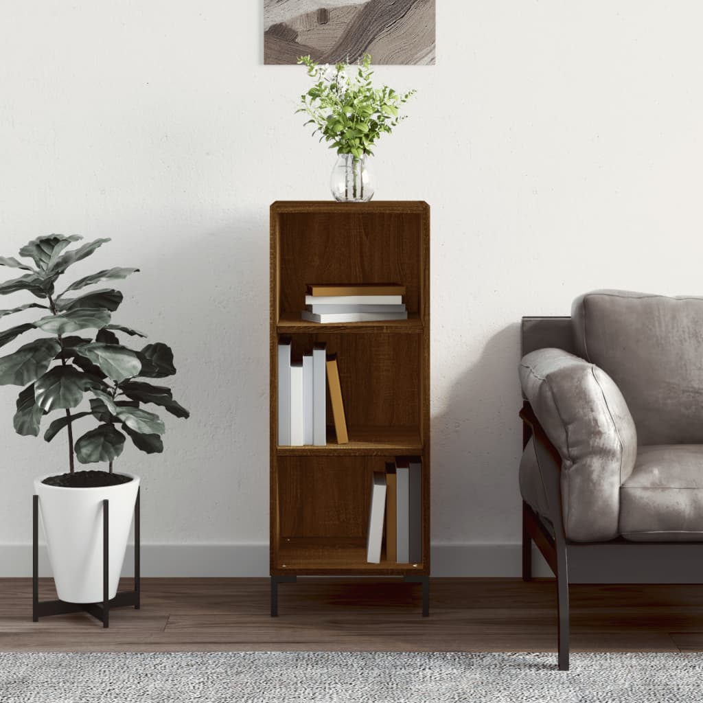 vidaXL Komoda hnedý dub 34,5x32,5x90 cm kompozitné drevo