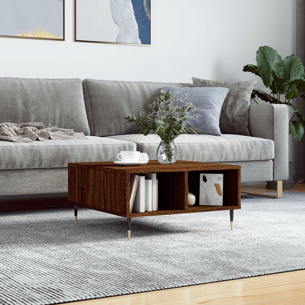 vidaXL Konferenčný stolík hnedý dub 60x60x30 cm kompozitné drevo