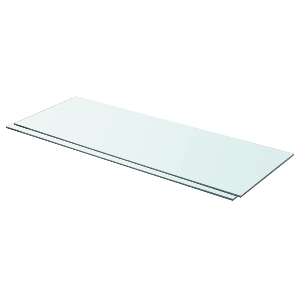 vidaXL Poličky 2 ks panel z priehľadného skla 80x30 cm