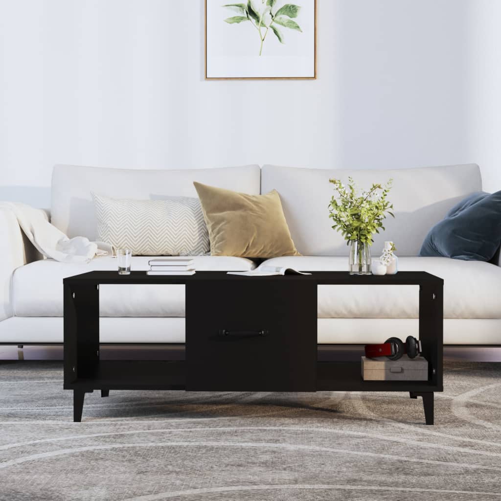 vidaXL Konferenčný stolík čierny 102x50x40 cm spracované drevo
