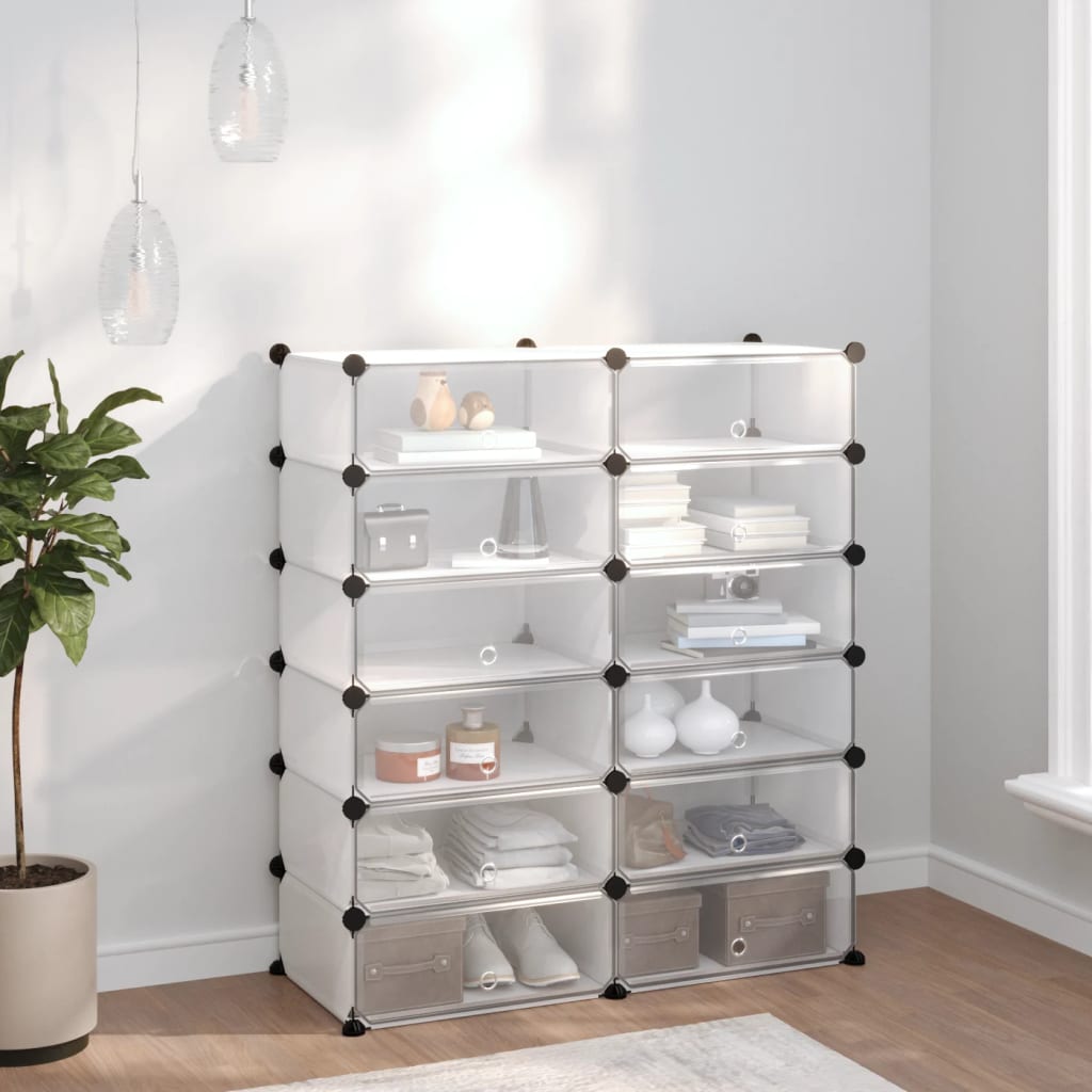 vidaXL Stojan na topánky priehľadný 94,5x36,5x106 cm PP