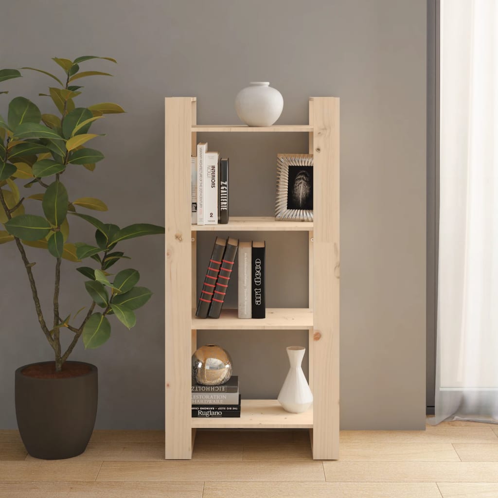 vidaXL Knižnica/deliaca stena 60x35x125 cm masívna borovica